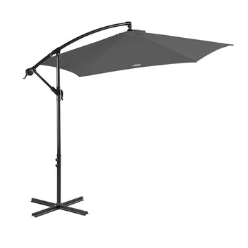 Milano Decor Cantilever Umbrella Side Post UV50+ 3m Charcoal