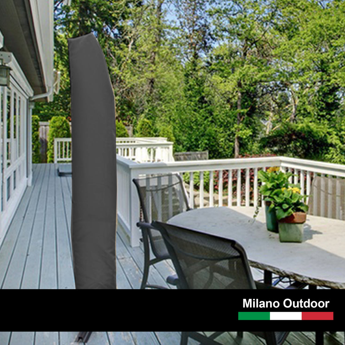 Milano Decor Cantilever Umbrella Side Post UV50+ 3m Charcoal