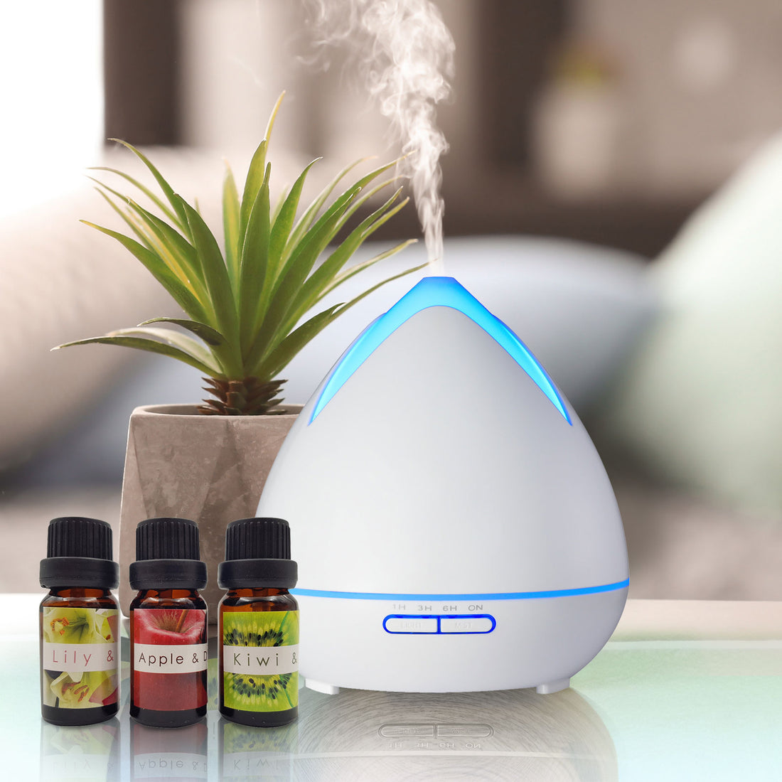 PureSpa Ultrasonic Air Humidifier and Diffuser 400ml White