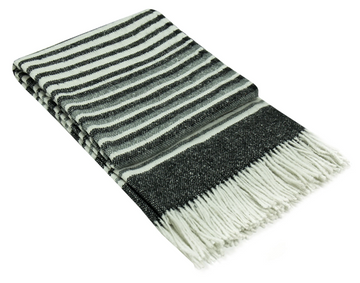 Richmond Reclaimed Wool Throw Blanket 130x180cm Monochrome