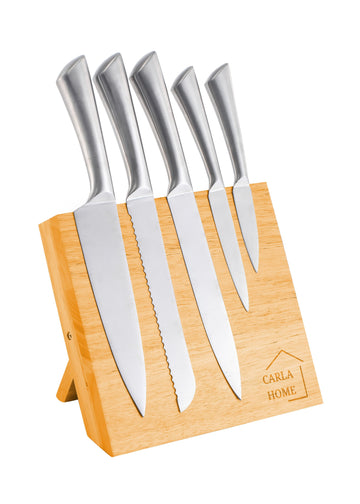 Bamboo Magnetic Knife Block Holder with Strong Magnets for Kitchen Storage