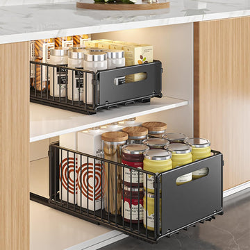 Carla Home 2-Pack Pull Out Cabinet Organizer No-Drill Adhesive