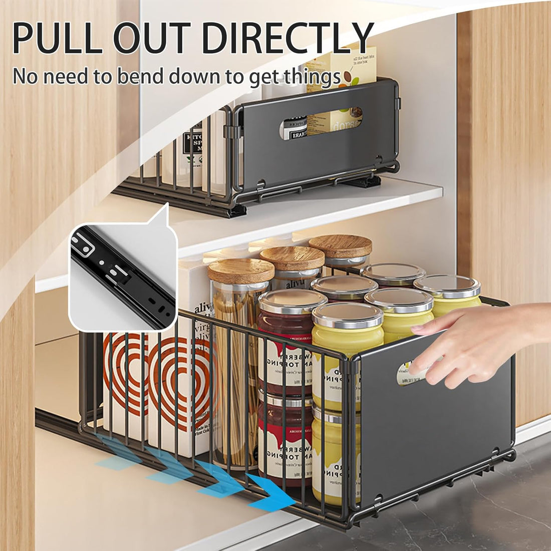 Carla Home 2-Pack Pull Out Cabinet Organizer No-Drill Adhesive