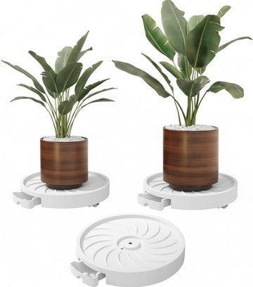 CARLA HOME Rolling Plant Stand 2 Pack 26cm
