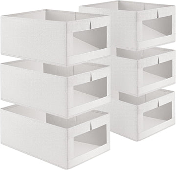 CARLA HOME 6-Pack Foldable Wardrobe Storage Bins with Clear Window