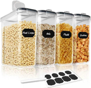 CARLA HOME 4 Pack 2.5L Airtight Cereal Storage Containers BPA-Free Dispensers