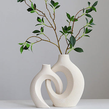 Creative White Ceramic Vase Set for Home Decor