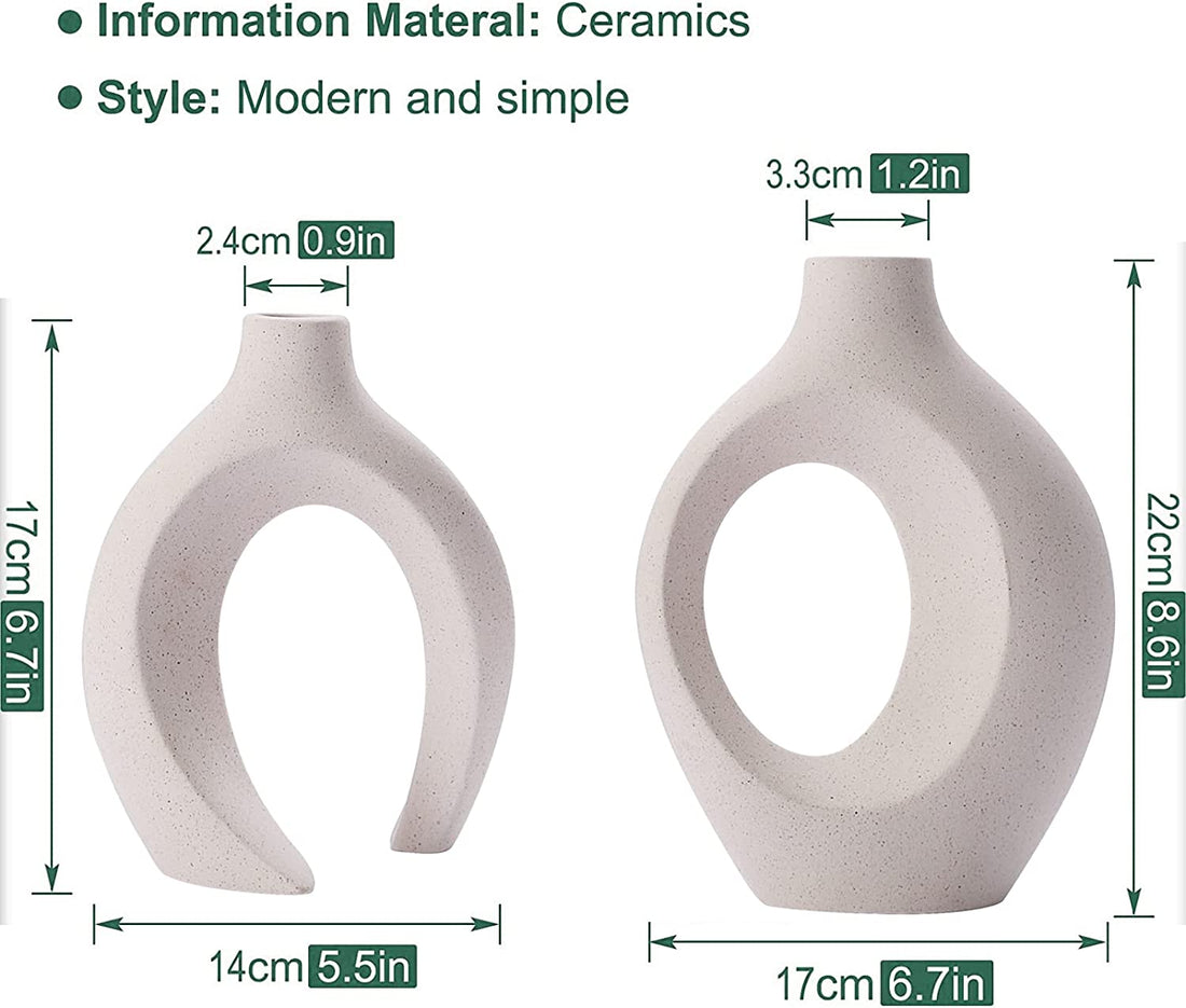 Creative White Ceramic Vase Set for Home Decor