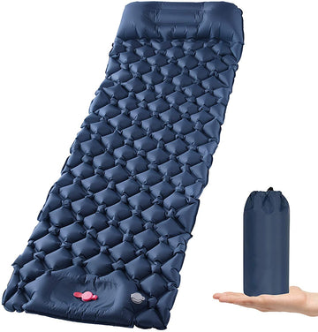 Ultralight Inflatable Camping Sleeping Pad with Built-in Pillow 190x58cm