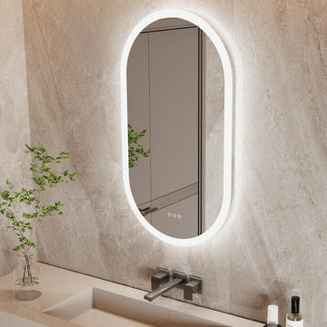 LED Bathroom Mirror Oval Anti-Fog Dimmable Wall Mount 120x60cm