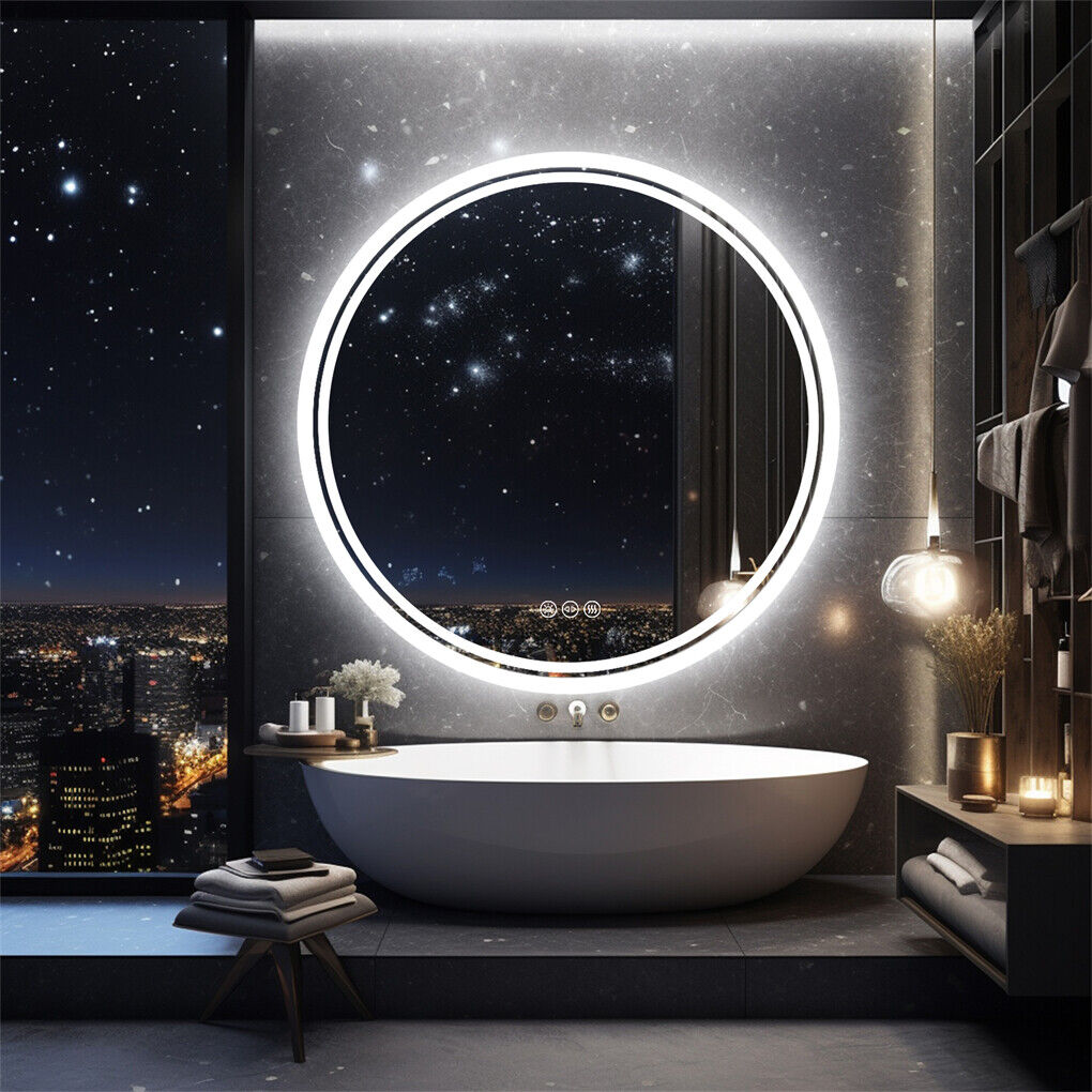 LED Bathroom Mirror Circle Anti-Fog Backlit 80cm HD