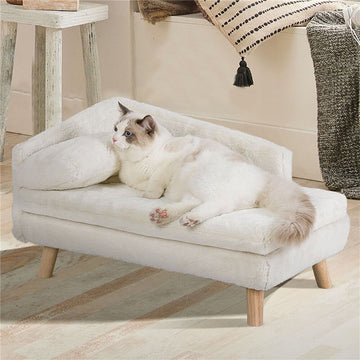 Small Waterproof Raised Pet Sofa Bed 70cm Beige