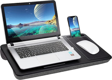 Portable Laptop Desk with Mouse Pad and Phone Holder Black