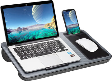 Portable Laptop Desk with Mouse Pad and Phone Holder Silver