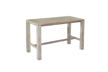 Sturdy Acacia Wood Bar Table 150cm Whitewash