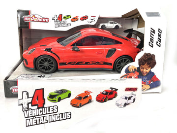 Majorette Porsche Diecast Model Car Set with Carry Case 31cm Orange