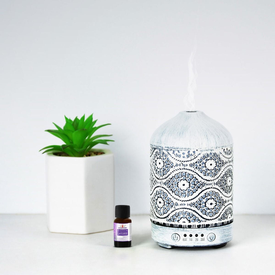 Metal Vintage Essential Oil Diffuser Ultrasonic 100ml White