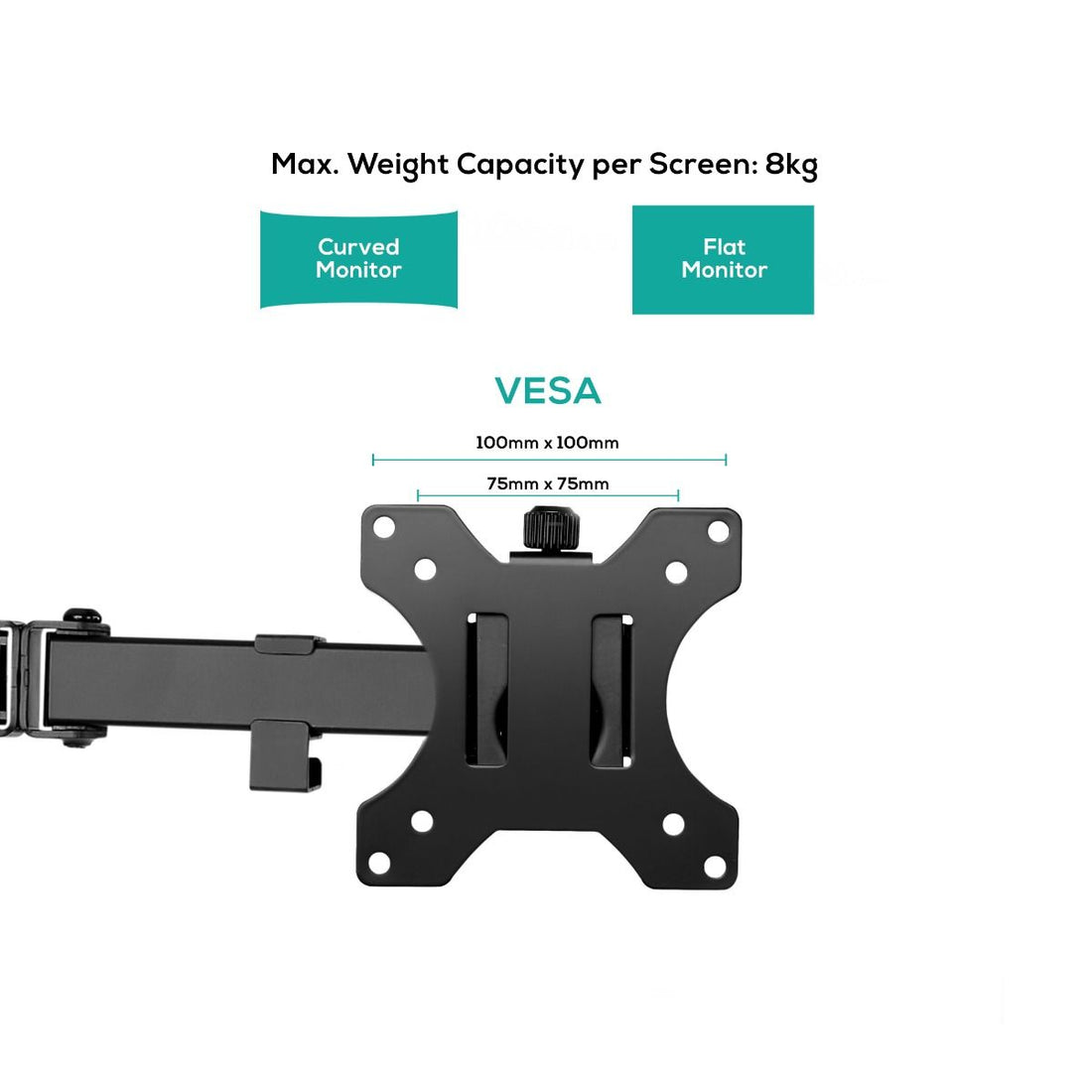 activiva Dual Monitor Arm Freestanding Desktop Stand Black
