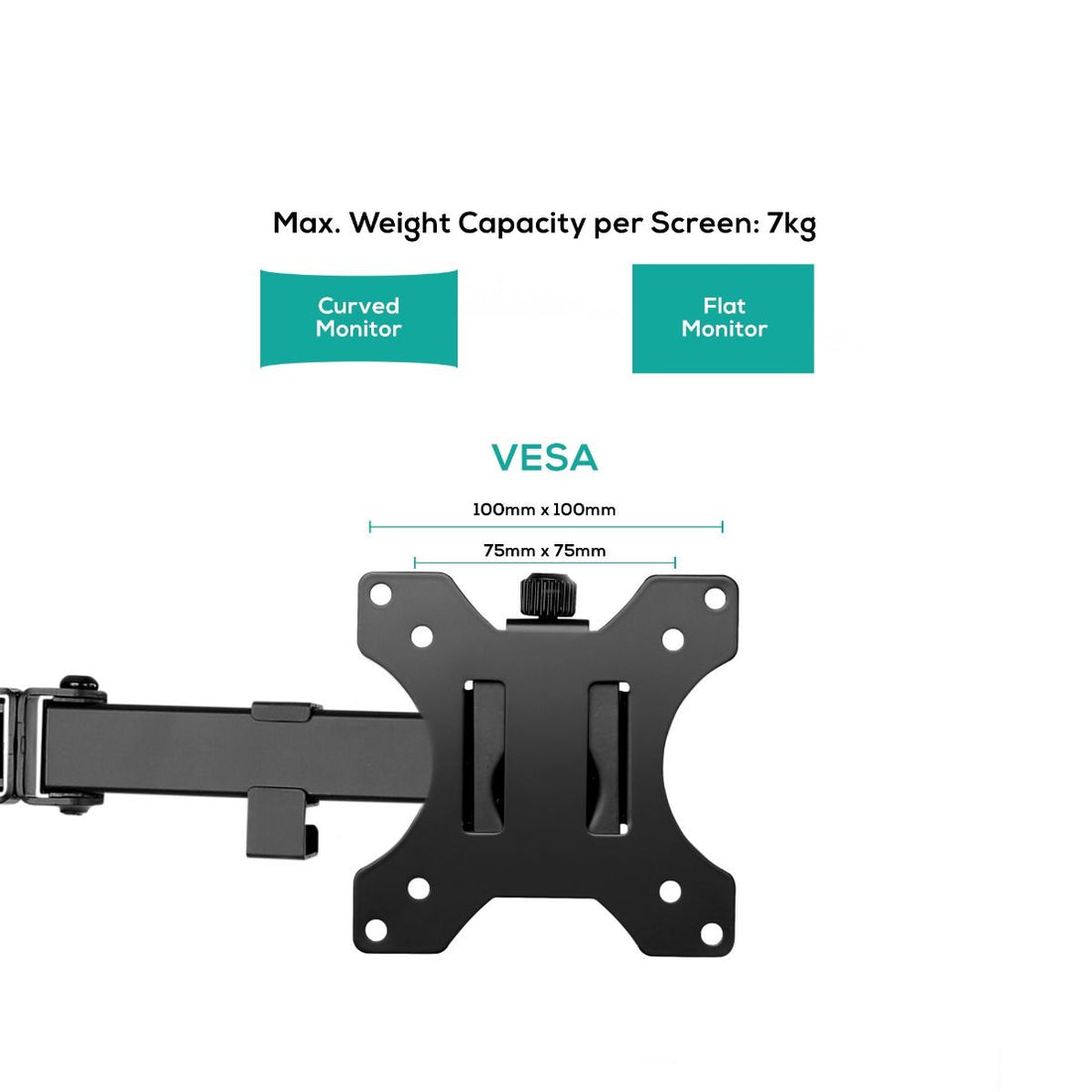activiva Triple Monitor Arm Articulating Desk Mount Black