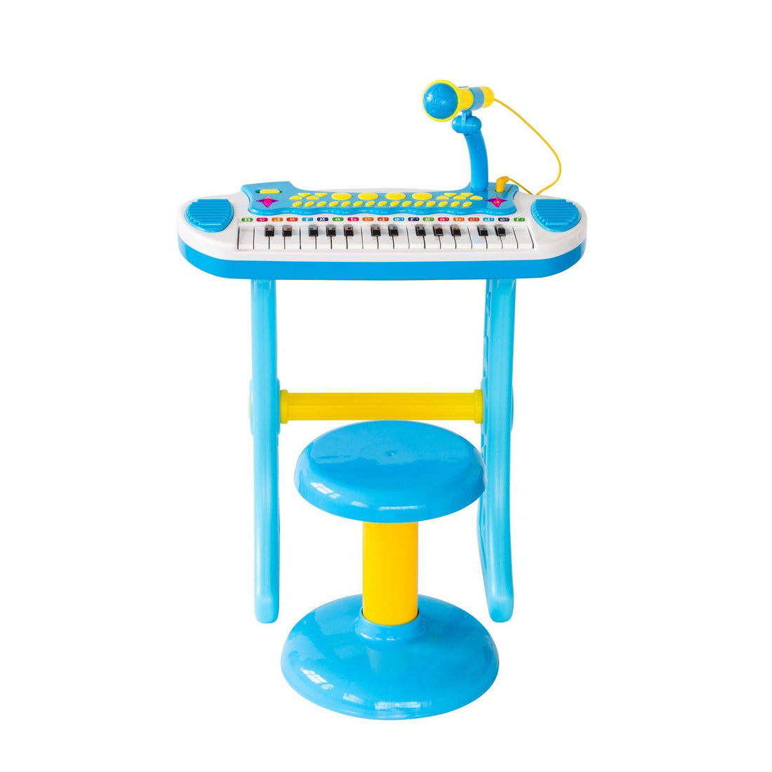 Kids Electronic Keyboard with Microphone and Stool 31 Keys Blue
