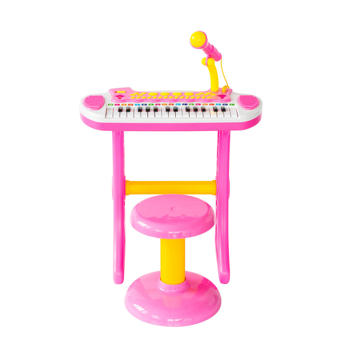 Kids Electronic Keyboard with Stool Stand Microphone 31-Key Blue