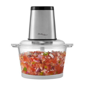 Food Chopper 300W Two Speed Stainless Steel 2L Glass Bowl