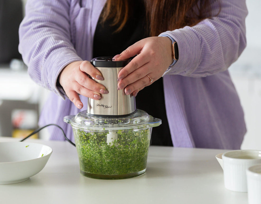 Food Chopper 300W Two Speed Stainless Steel 2L Glass Bowl