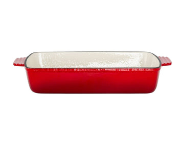 Vortaz Enamelled Cast Iron Roasting Pan 38.5cm 3.4L Red