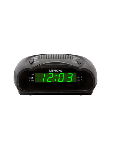 AM/FM Alarm Clock Radio Dual Alarm Green LED Display