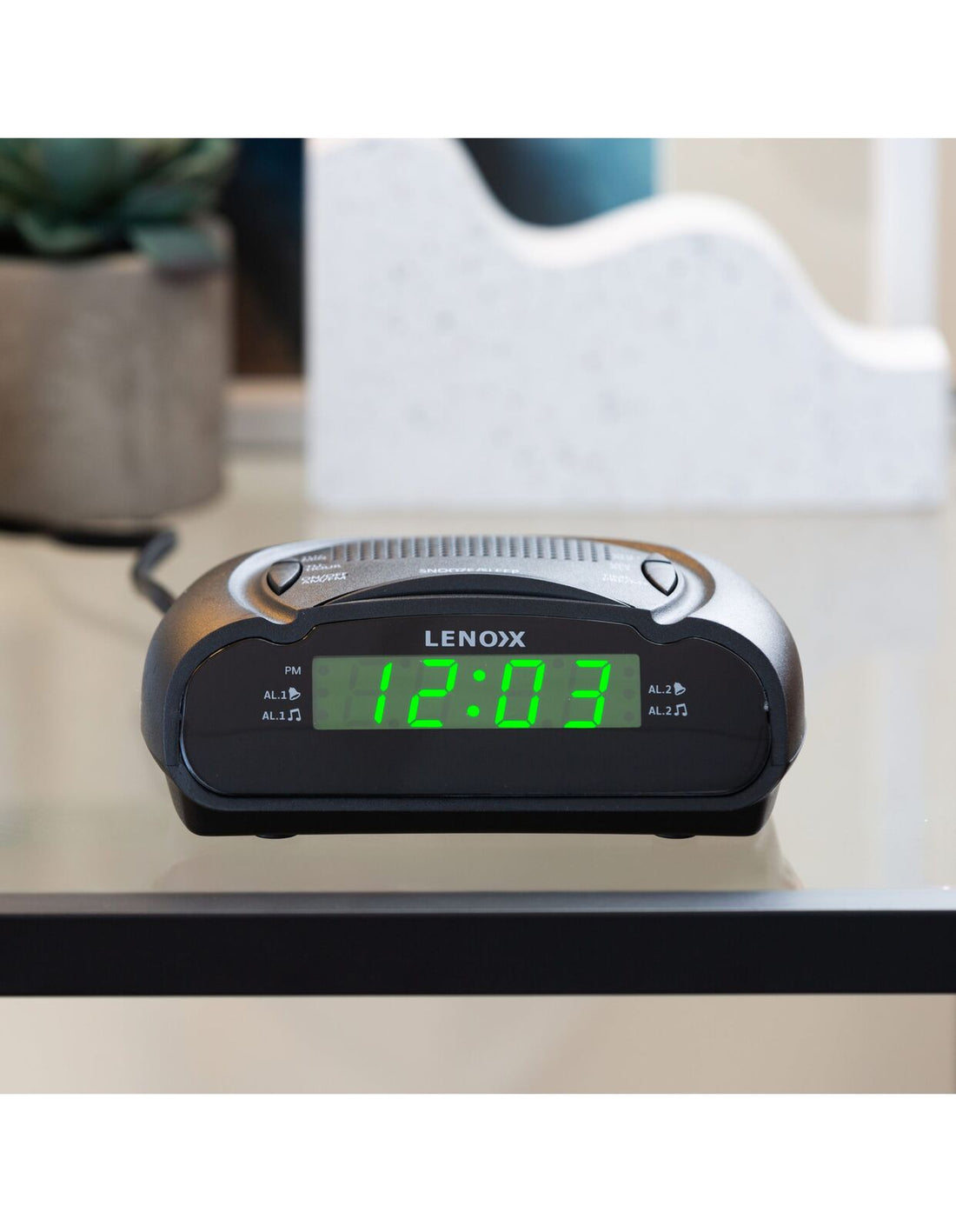 AM/FM Alarm Clock Radio Dual Alarm Green LED Display