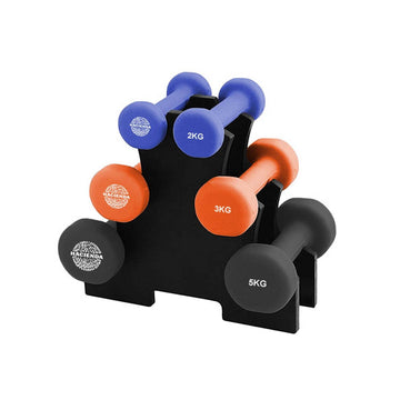 Hacienda Weighted Dumbbell Set 20kg Home Gym 7-Piece Colour Coded