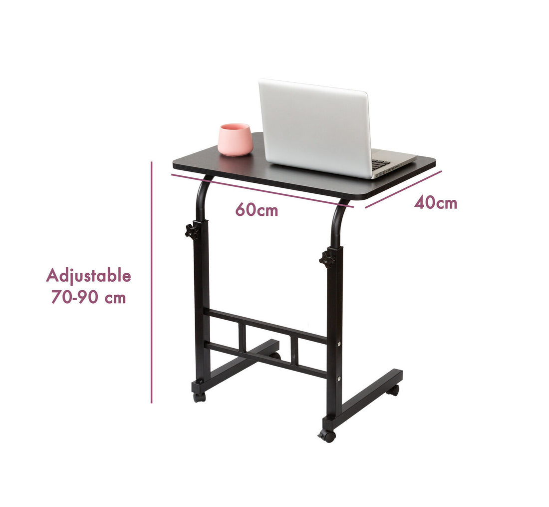 Hacienda Portable Laptop Desk Height Adjustable with Castors Black