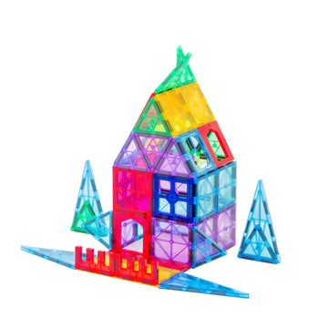 Gem Toys 48-Piece Magnetic Building Tiles Set with Storage Bag