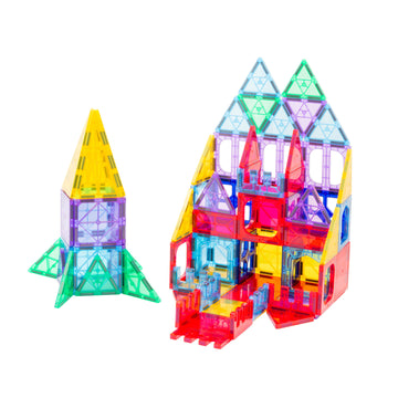 Gem Toys 78-Piece Magnetic Building Tiles Set with Storage Bag