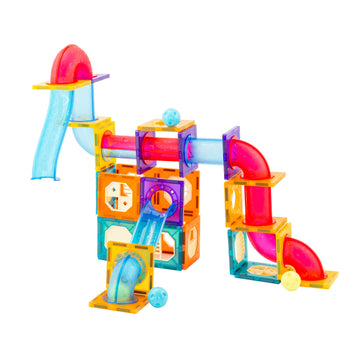 Gem Toys 88-Piece Magnetic Building Tiles Set Pipeline with Storage Bag