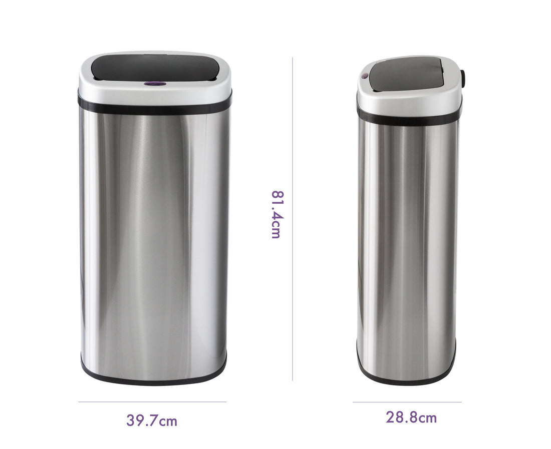 Devanti Motion Sensor Bin 70L Hands-Free Stainless Steel