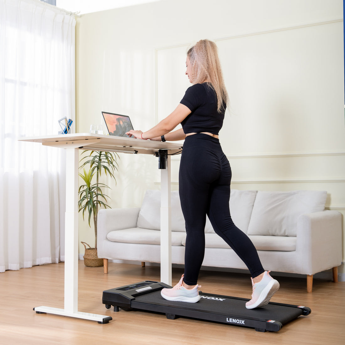 Electric Walking Pad Treadmill 52cm 1.5HP Remote Control Display