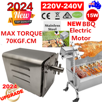 Electric BBQ Rotisserie Motor 15W Stainless Steel Spit Roast AU Plug