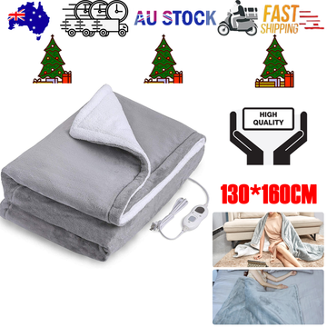 Flannel Heated Electric Throw Blanket Fast Heating Grey