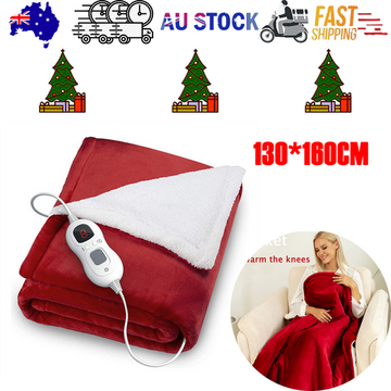 Flannel Heated Electric Throw Blanket Fast Heating Red