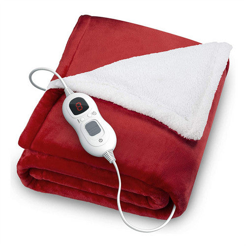 Flannel Heated Electric Throw Blanket Fast Heating Red
