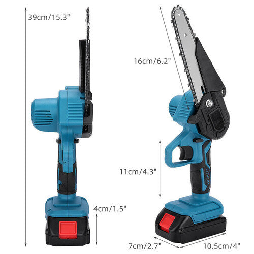 6 inch Mini Cordless Electric Chainsaw with 2 Batteries Lightweight