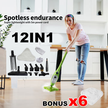 Steam Mop Floor Cleaner with High Pressure Steamer Green 1300W