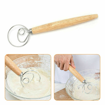 Stainless Steel Dough Whisk 33cm Danish Design for Bread Baking