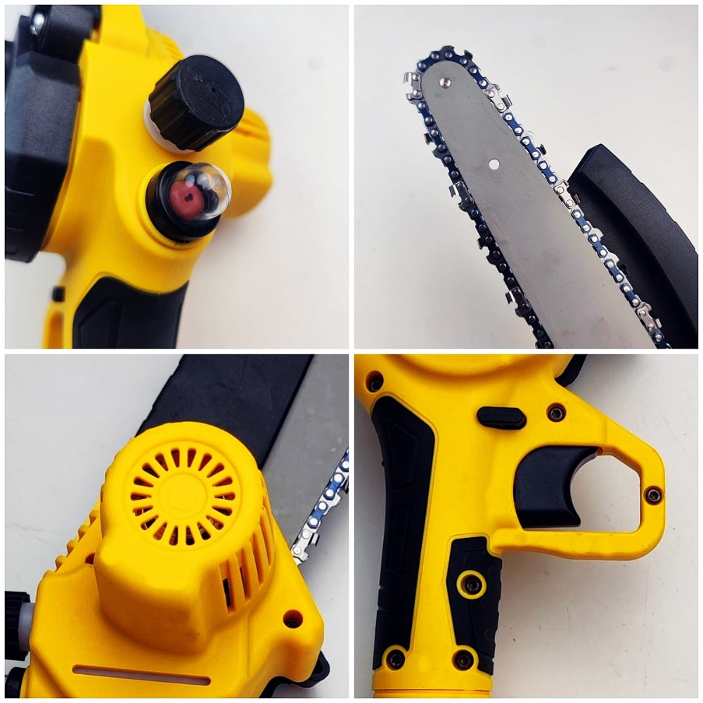 Yellow Mini Chainsaw 8 inch Bar 1kg Lightweight