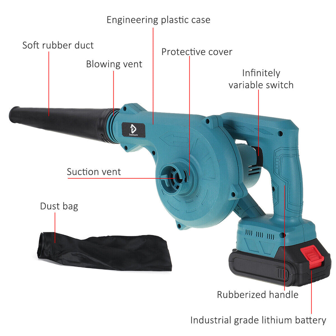 2-in-1 Cordless Leaf Blower Vacuum Cleaner