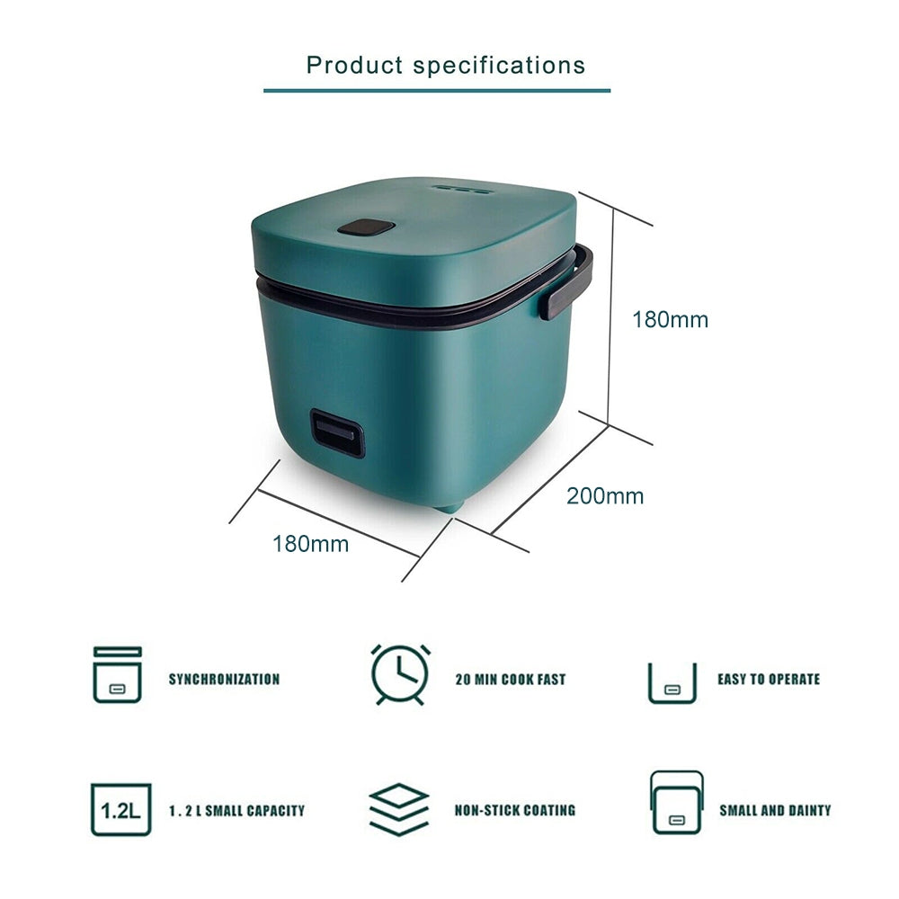 1.2L Mini Rice Cooker Non-stick Portable Steaming 200W