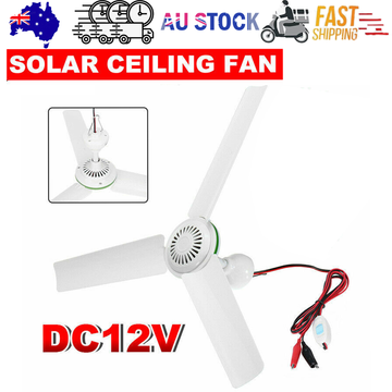 12V Portable Ceiling Fan 500mm Solar Power for Caravan Camping
