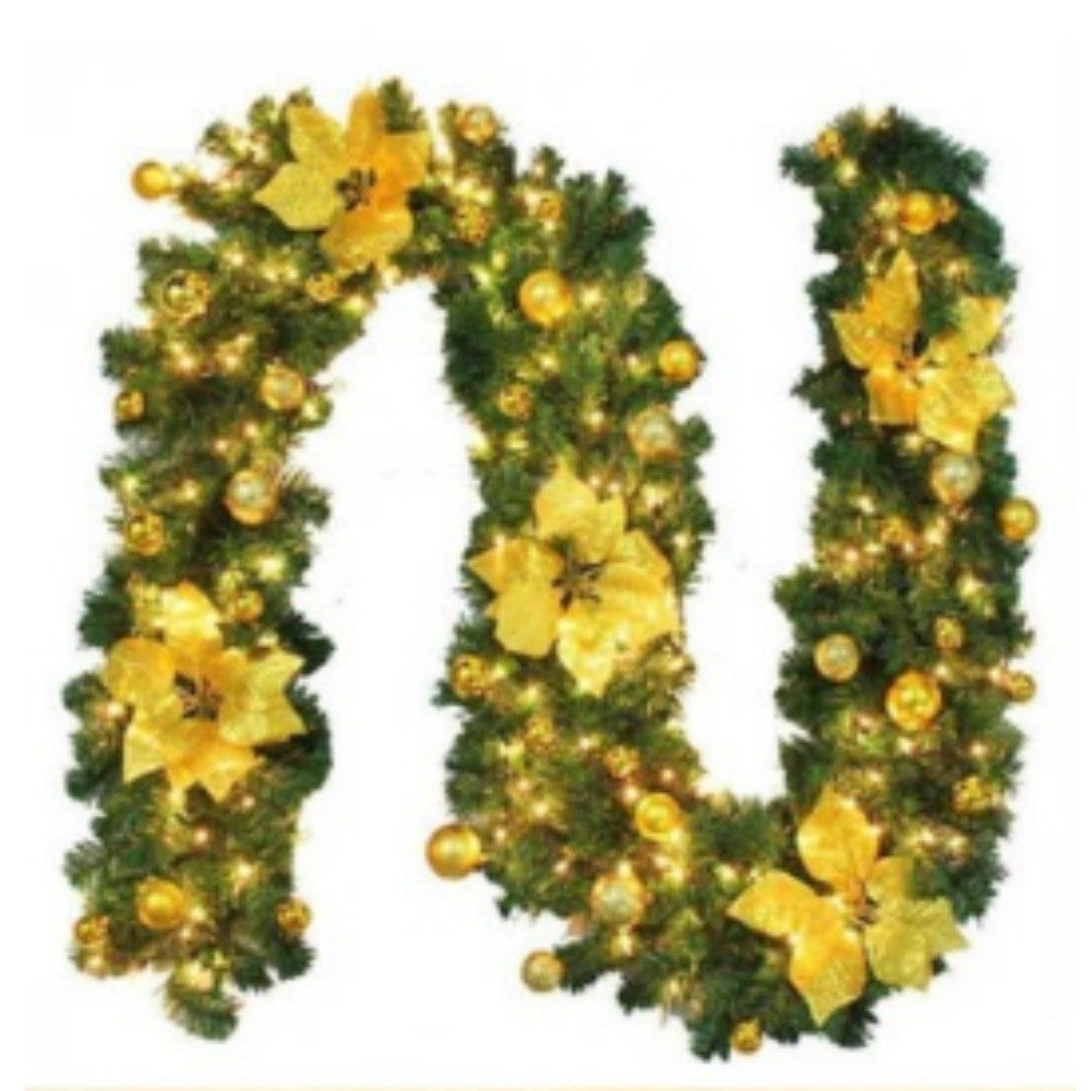 Golden LED Christmas Garland 2.7m with Fairy Lights
