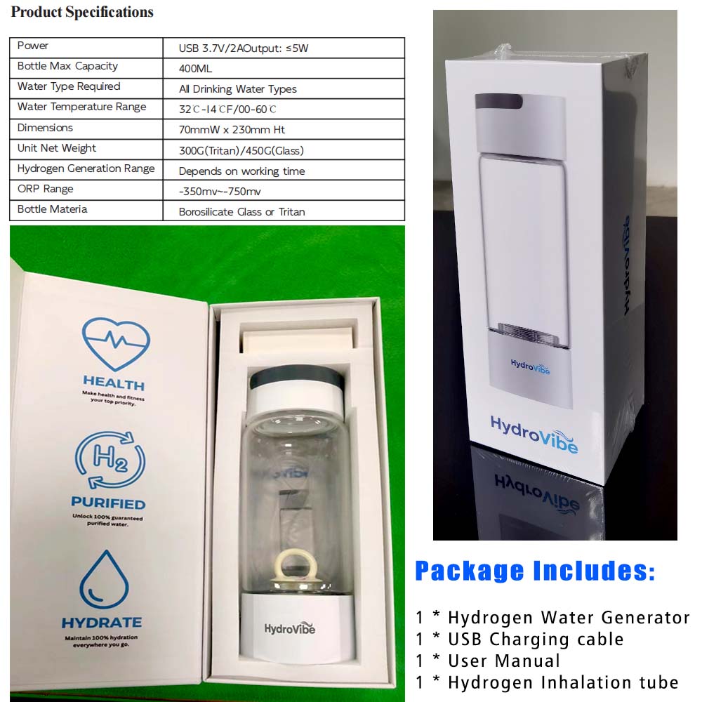 Vortaz Hydrogen Water Generator Bottle SPE PEM Technology